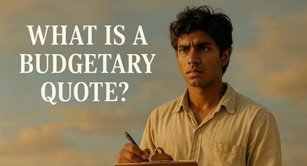 Procurement professional reviewing a budgetary quote for project planning